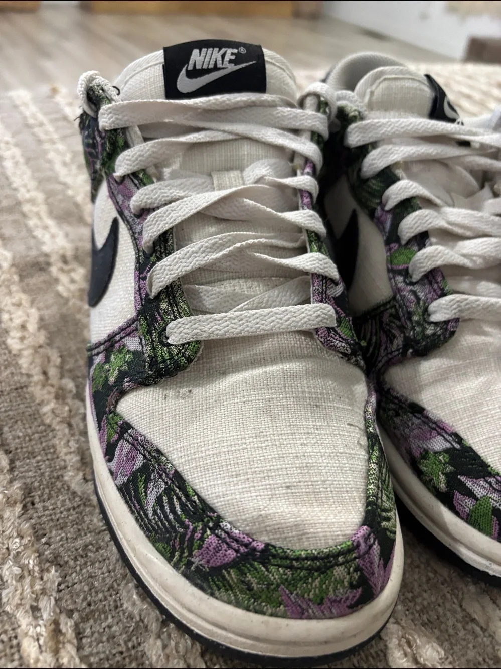 Nike Dunk Low Top Nature Floral Tapestry Sneakers FN7105 030 Women’s Size 8.5